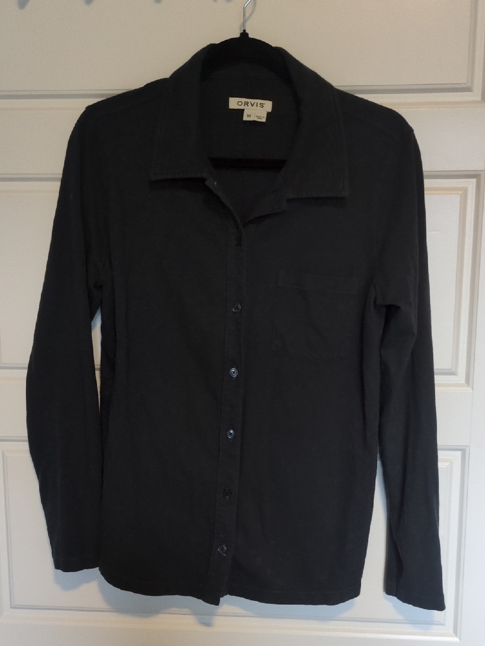 Orvis Women's Black Long-Sleeve Casual Button-Down Shirt